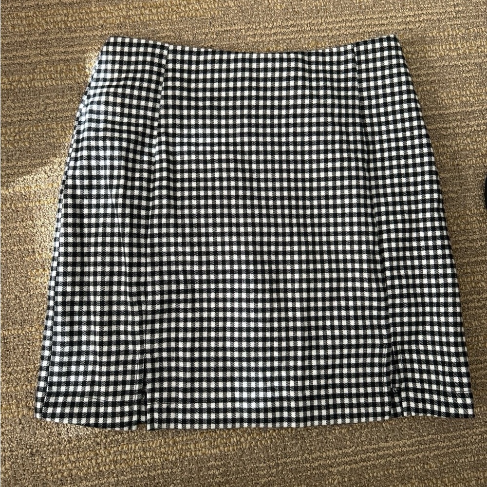 Black and White Checkered Skirt